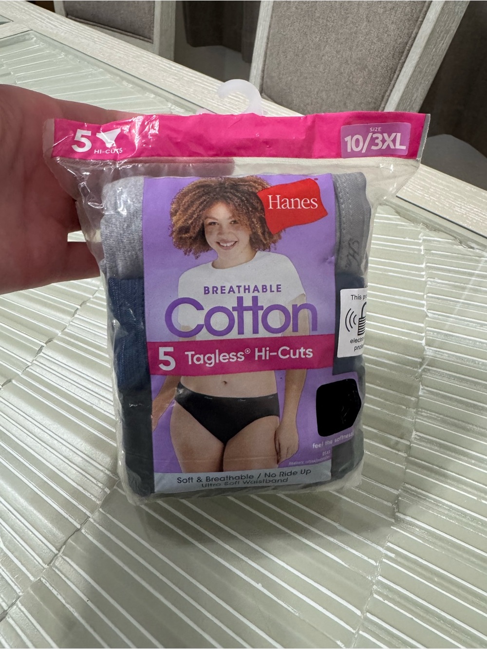 Hanes Breathable Cotton Tagless Hi-Cut Briefs - Gray, Black, Navy (5-Pack)